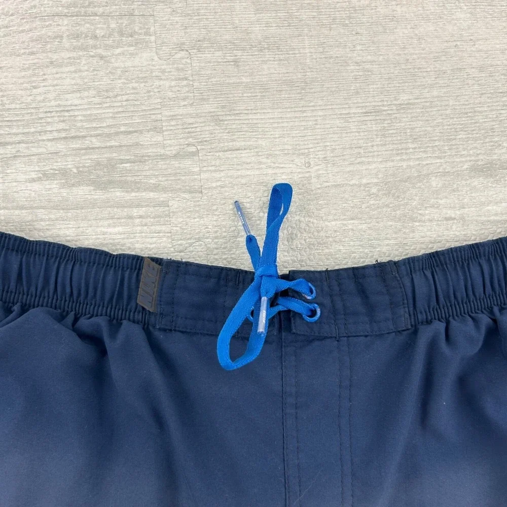 Vintage Y2K Nike Swim Trunks Size Large Navy Blue Bathing Suit Swim‎ Shorts